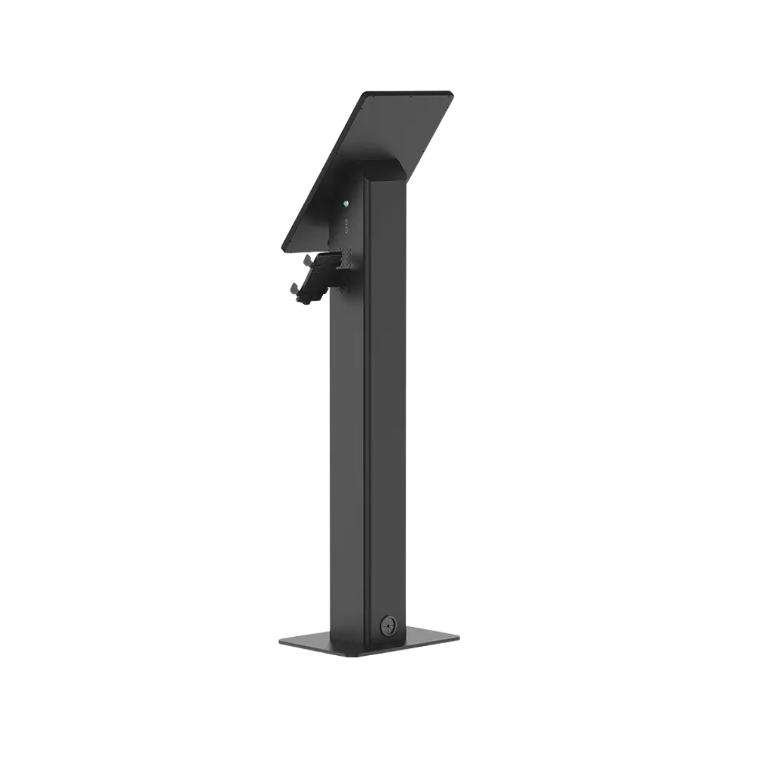 borne libre-service avec écran tactile et stand